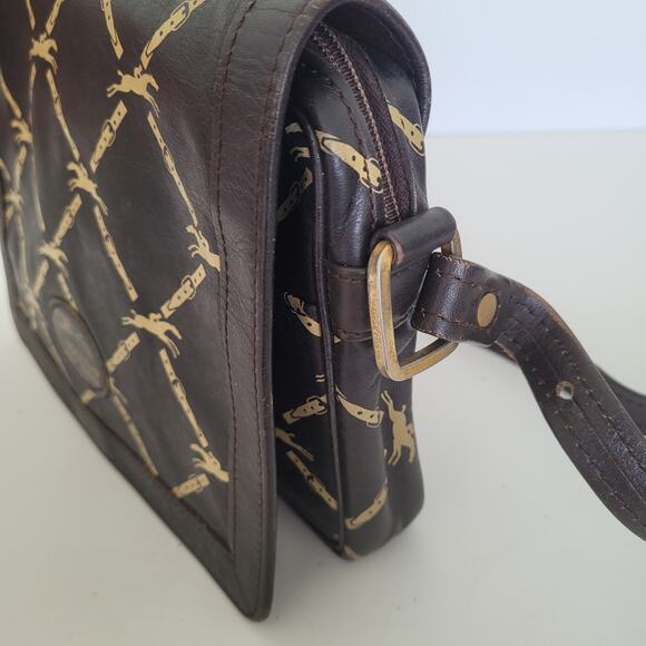 Longchamp Paris Signature Geniue Leather Brown Flap Shoulder Bag Purse Medium - Picture 7 of 10